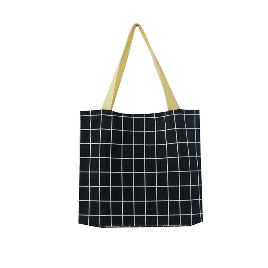 Women Plaid Stripe Flower Print Shoulder Bags Printing Casual Shopping Tote Student Handbags