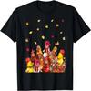 Hello Autumn Maple Chicken Leaf Fall Cute Chicken Farm T-Shirt