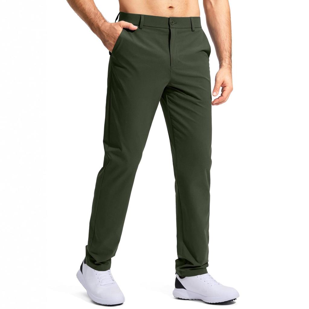 2026 Men's Mid-Waist Stretch Golf Pants - Quick-Drying, Lightweight, Plus Size, Straight Leg, Solid Color