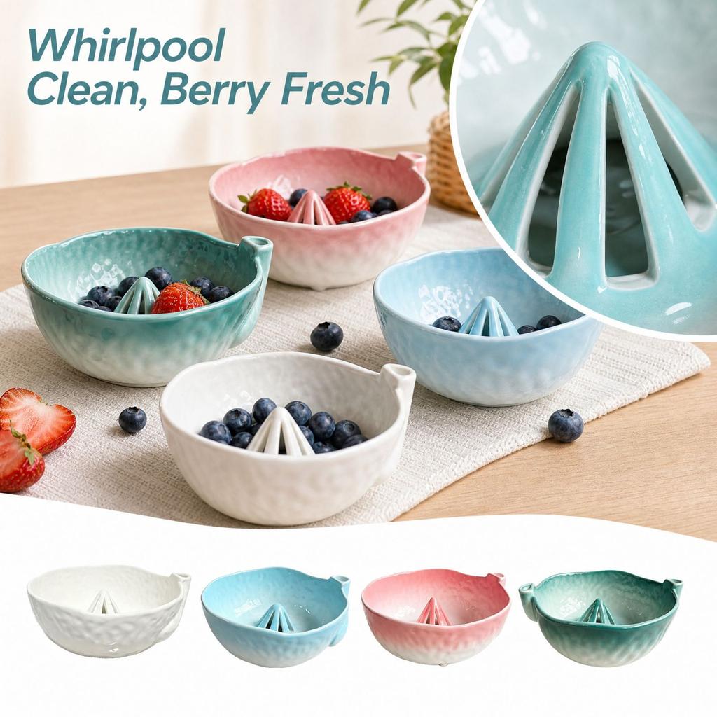Ceramic Bowl with Cleaning for Cats and Dogs - Blue