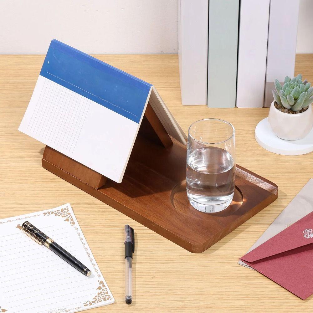 Handmade Triangle Book Stand Owl Multifunctional Recipe Shelf Table Centerpiece