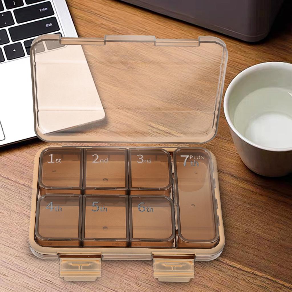 Mini Weekly Portable Pill Box Medicine Organizer Compact Pocket-Size Medicine Storage Case Travel Medication Holder Daily