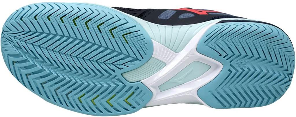 Tennisschuhe Wave Exceed TOUR 5 AC All Court Vereinsaktivitäten Leichtgewicht Spielplatz Weich cm 2E [Mizuno] Marineblau/Koralle/Türkis 28.5