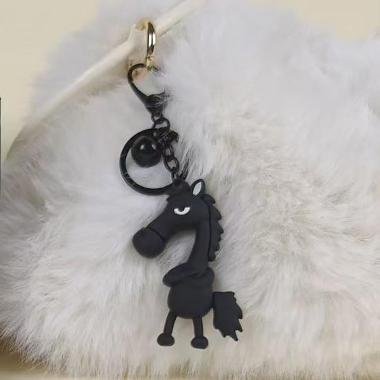 Cool Horse Keychain Cute Cartoon Horse Charm Keychain Metal Keyring with Bell Keychain for Backpacks Handbags