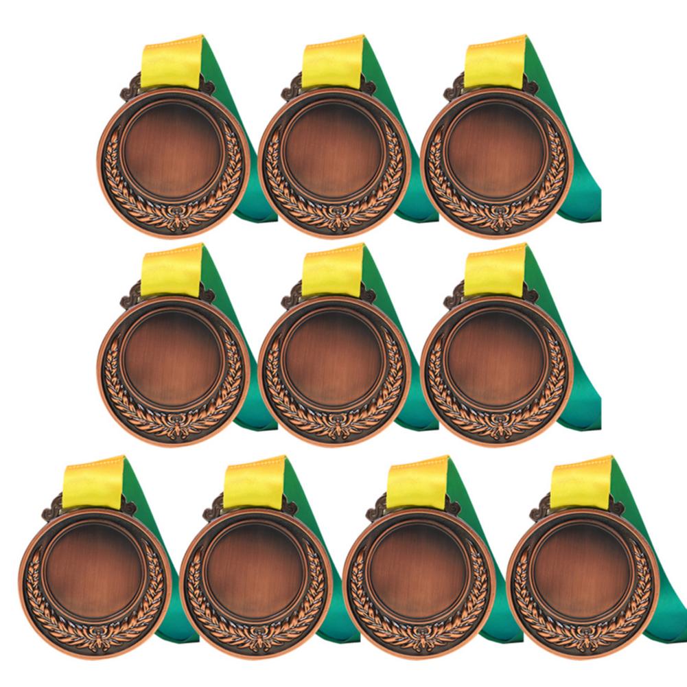 1-10PCS Gold Silver Bronze Winner Medals with Neck Ribbon Golden Winner Awards Medals Football Game Prize School Sports Souveni