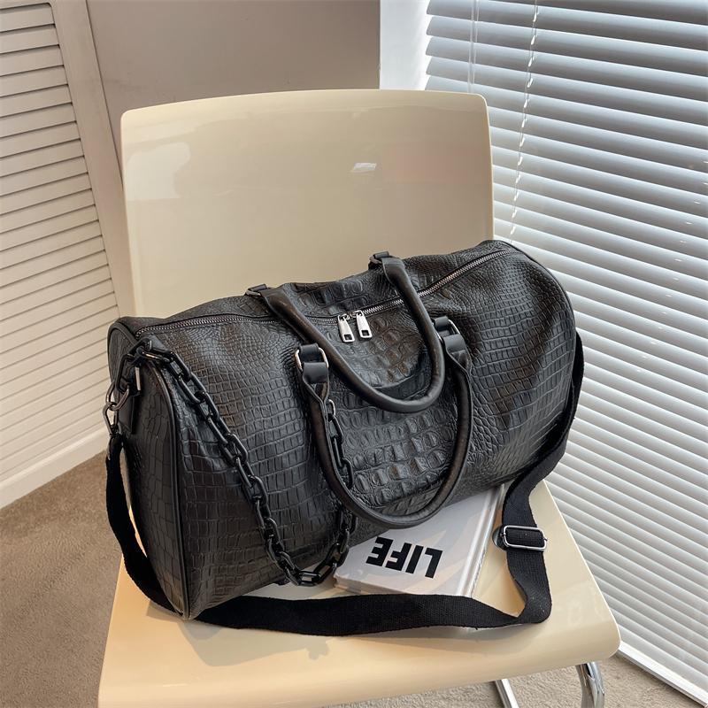 Borse da Viaggio Impermeabili con Texture Coccodrillo, Borsa a Mano Tote Capiente, Borse da Viaggio Duffel, Pelle PU, Borse Sportive Yoga Fitness da Donna