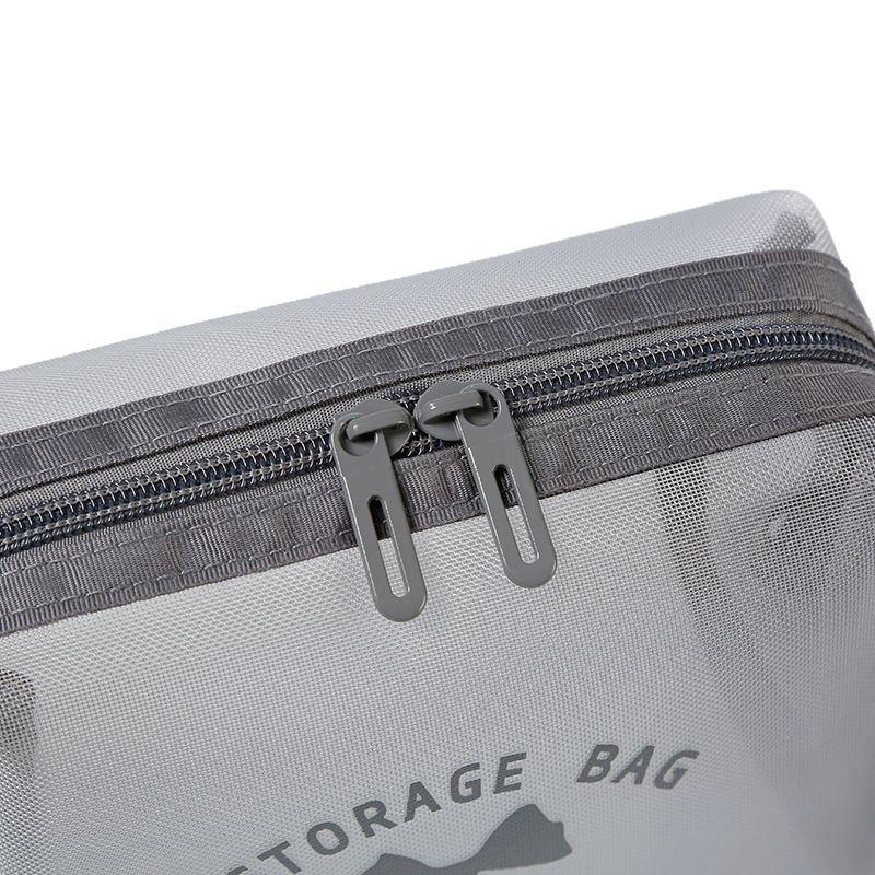 Large Capacity Mesh Cosmetic Bag Translucent Travel Storage Bag Zipper Lightweight Toiletry Bag