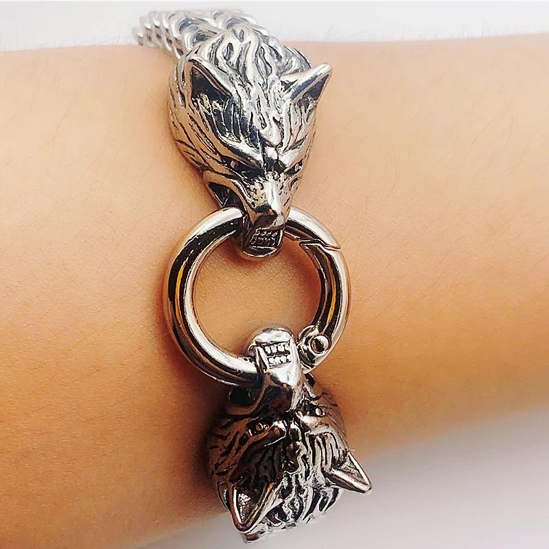 Fashion Gold Color Lion King Charm Bracelet for Men Rock Punk Wristband Jewelry Gift
