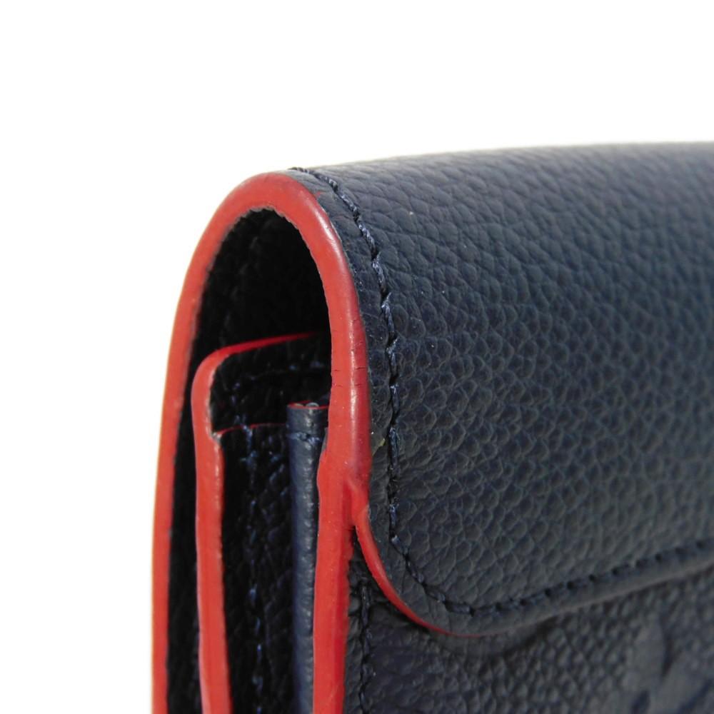 Used 12564 Portefeiulle Pont Neuf M62127 7940 LV logo flower navy red Monogram Empreinte Marine Rouge unisex from Japan