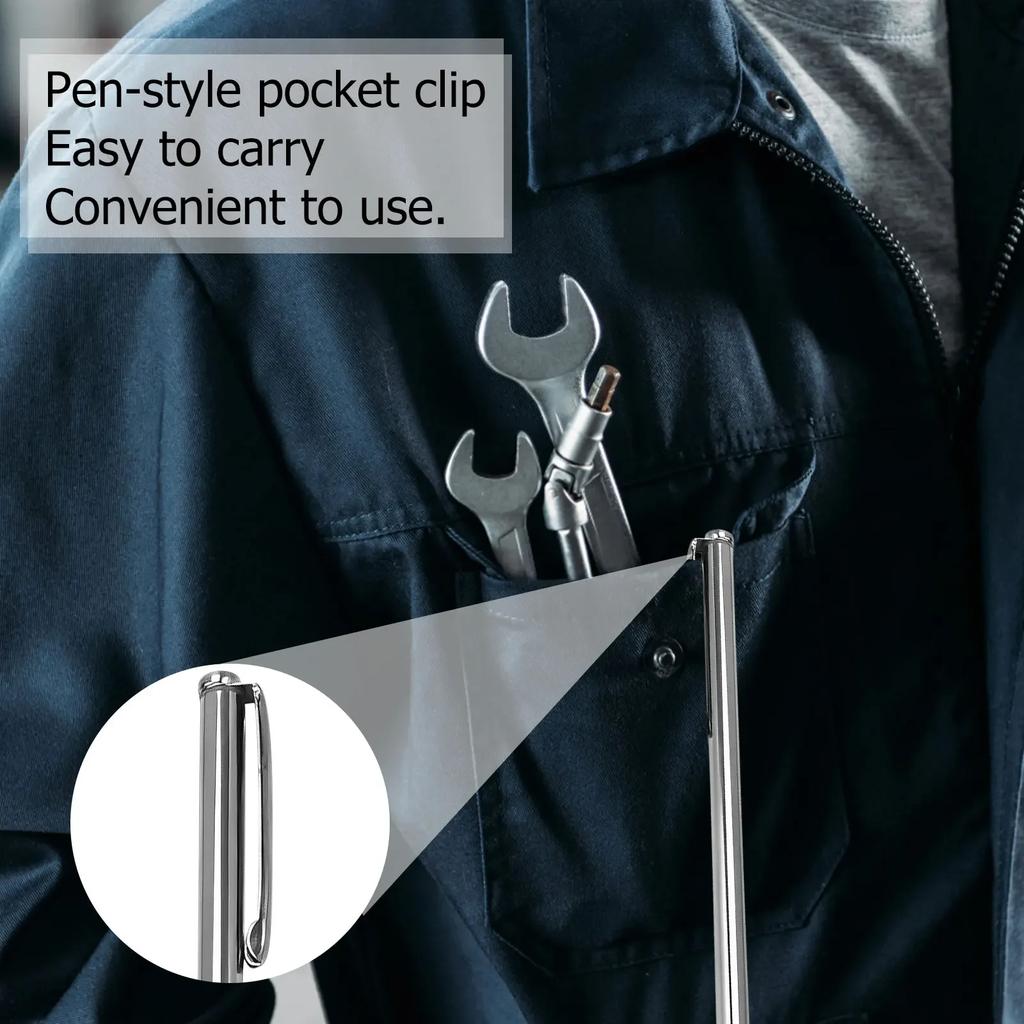 10 Stück Magnetischer Aufheber Teleskop Magnetischer Greifer Werkzeuge mit Taschenclip Metall Ausziehbarer Magnetstab Greifer Werkzeuge