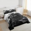 3 Piece Bedding Set with Duvet Cover and 2 Pillowcases - Viking Warrior Axe Black White Art - Decor