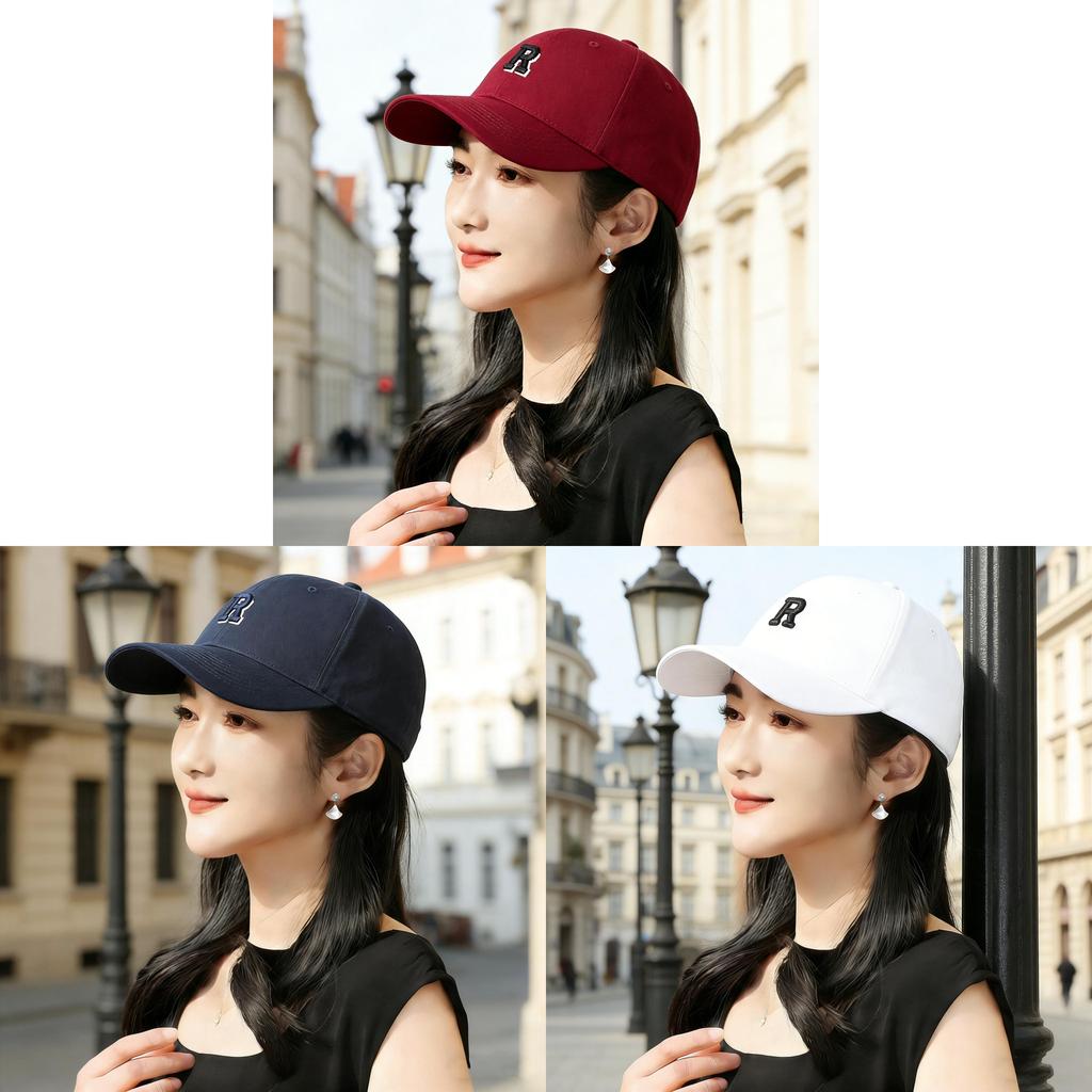 Ethnic Style Baseball Cap With Embroidered Letters Sun Protection For Women