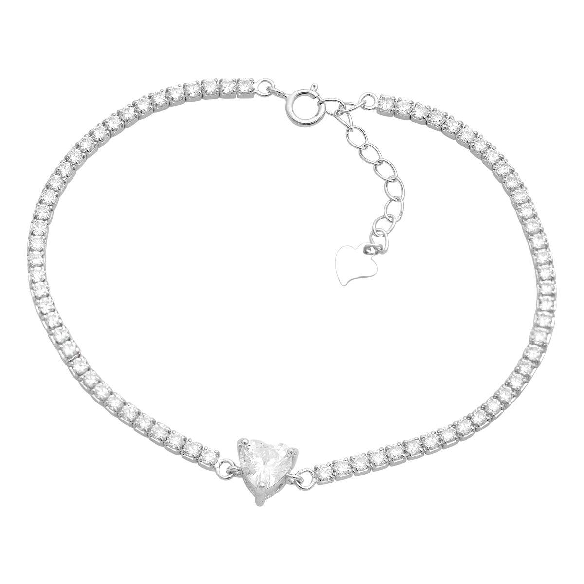 

Silver bracelet with cubic zirconia, item weight 4.07 g (2209126) 17-20cm білий