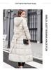 Women's Long Cotton-Padded Jacket with Belt, Over-the-Knee, Slim Fit, Korean Winter 2025 Style.