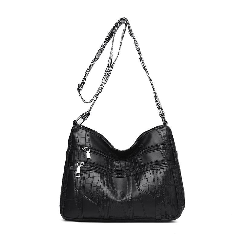 

Сумка для мамы на одно плечо, женская сумка из стираной кожи, сумка через плечо, вместительная сумка через плечо, маленькая квадратная сумка чёрный