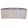 Mirror Digital Alarm Clock Temperature Display LED Curved Mirror Digital Electronic Clock for Home Bedroom Decor