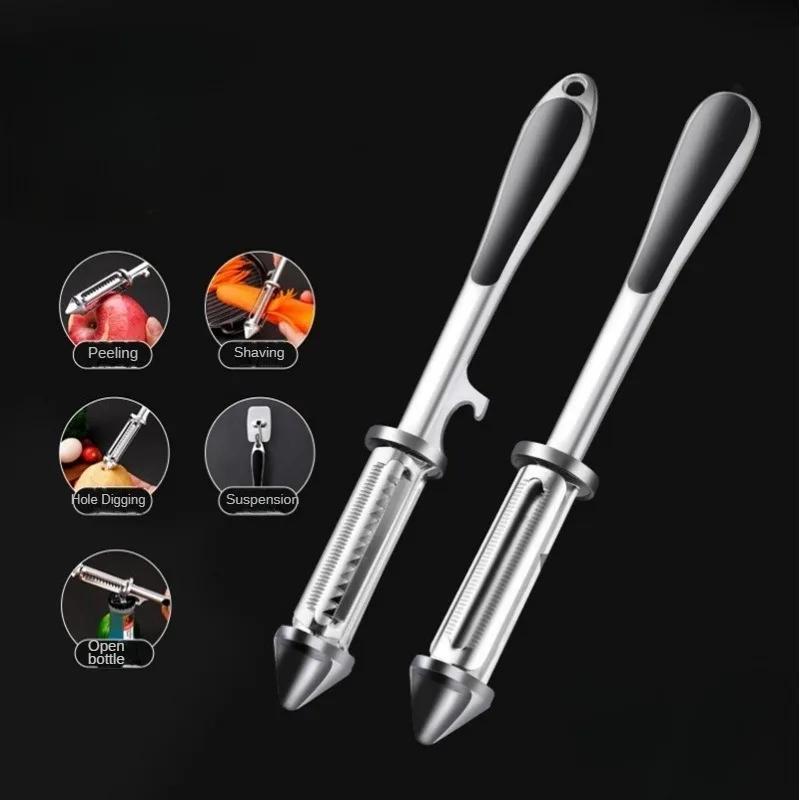 Pelador 5 en 1 de Frutas y Verduras Pelador Afilado de Aleación Rallador Pelador de Patatas Zanahoria Accesorios de Cocina Gadgets de Frutas para Cocina