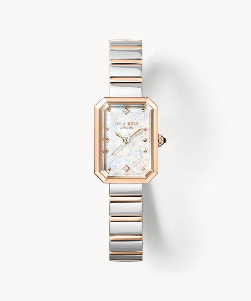 Lollalojeu Ms. Lola White Opal Cubic Index Square Watch
