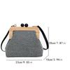 Summer Women's Shell Straw Handbag Striped Wooden Clip Bead Clutch Purse Fashi Colorful Single-shoulder Crossbody Bag Vacati