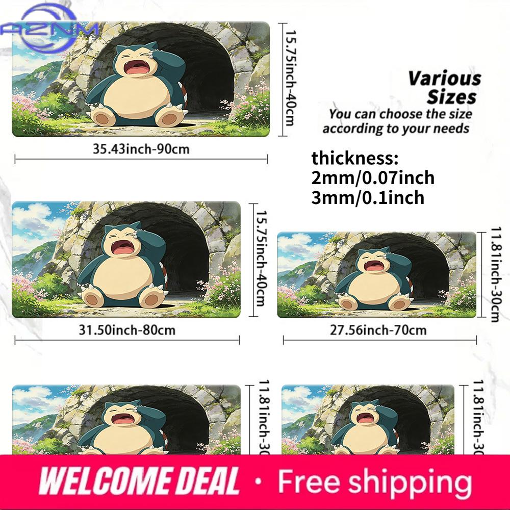 Snorlax Yawning at Cave Entrance Gaming Mouse Pad with NonSlip Rubber Base 30x80x0.2cm
