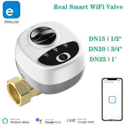 eWelink APP WiFi Smart Valve DN15 /DN20 /DN25 Smart Water / Gas Shutoff Automated Ball Valve Wireless Control Alexa Compatible
