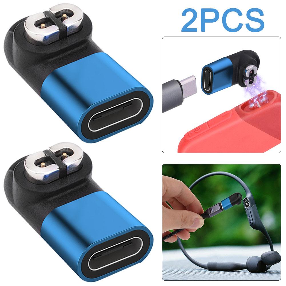 

2 шт. USB C адаптер зарядное устройство конвертер для AfterShokz OpenComm ASC100SG/C102 (синий