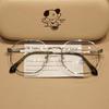 -0.5 ~ -6.0 Polygonal Myopia Glasses Anti Blue Light Flat Glasses Metal Eyeglass Frame Decorative Glasses