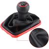 Qiilu 5 Speed Shift Boot Gear Shifter Knob Gaitor Boot Kit for MK4 1999-2004