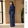 ELLASSAY 2025 Early Autumn Casual Wide-Leg Pleated Denim Pants