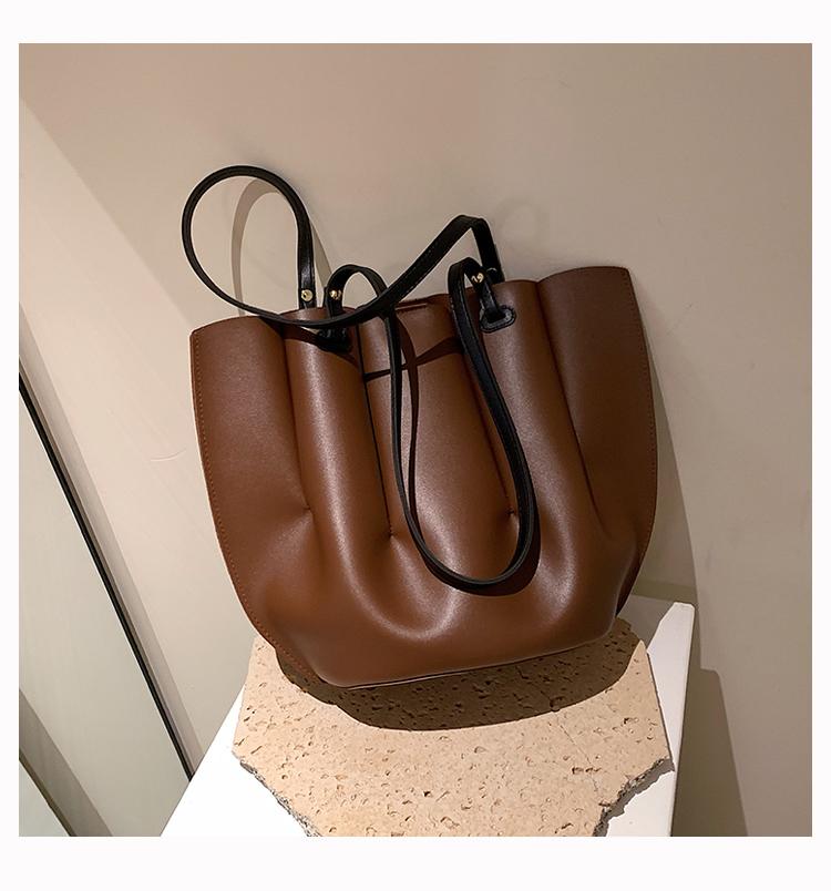 

Простые модные женские сумки из искусственной кожи, большие вместительные женские сумки через плечо, повседневные универсальные сумки, сумка-шоппер (20cm<Max Length<30cm)