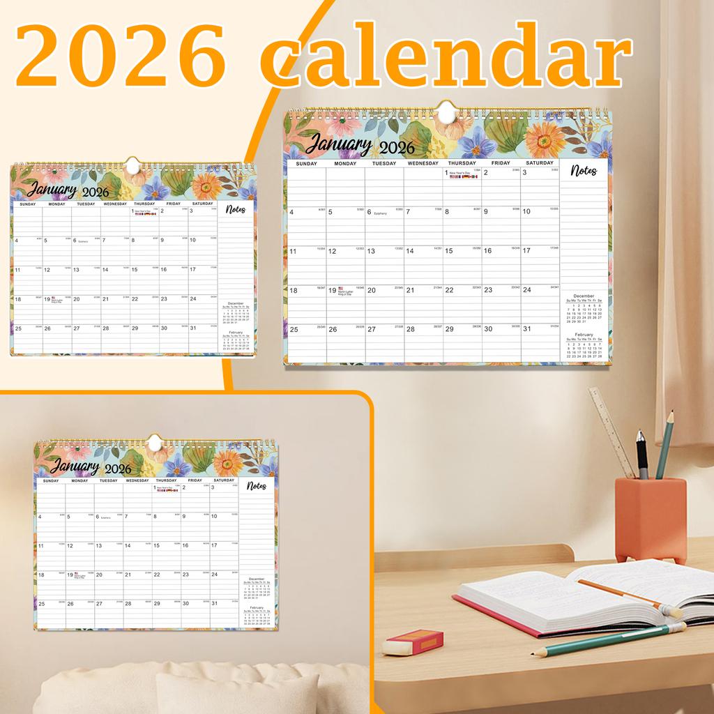 2026 Wall Calendar - Stylish Annual Planner, Suitable For Home, , And School Use, Making Planning And Goal Tracking Easy.