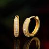 Simple Shiny White Zircon Circle Hoop Earrings for Men and Women Daily Wedding Party Fashion Jewelry