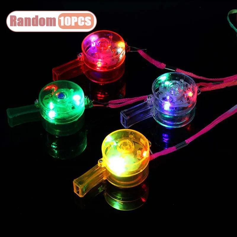 LED Glow Whistle with Lanyard Glow in The Dark Party FavorsFun Toy Whistles for Kids and Adults Party Decoration Accessory