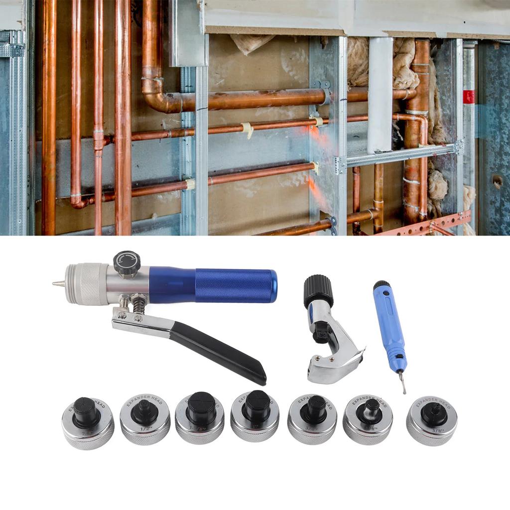 Aluminum Tube Expander Hydraulic Tube Expander Multiple Sizes Copper Aluminum Pipe Stretcher 1/2in to 1‑1/8in CT‑300A