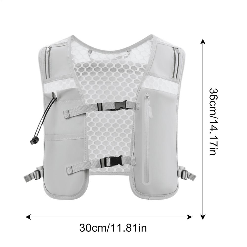 

Running Hydration Vest 4L Lightweight Running Vest Adjustable Chest Straps Reflective Phone Holder Water Bladder Bag For Men сірий колір
