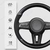 Sports Popular 4-Spoke 38cm Anti-Slip Suede Universal Car Steering Wheel Cover Hand Sewn Needle Thread Protector Fiber Leather