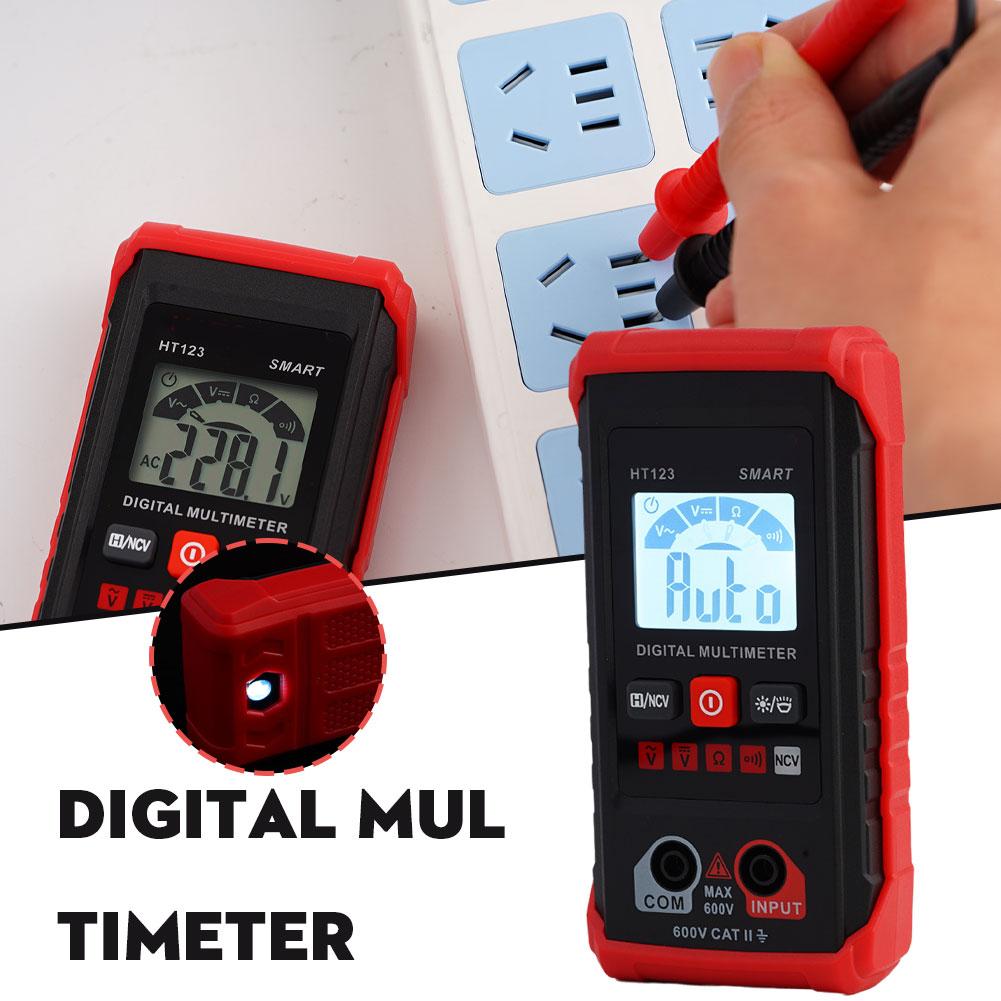 HT123 Digital Multimeter AC DC NCV Smart Multimeter Profesional Tester Voltage Auto Range Electrician Meter Tester Ohm R4E5
