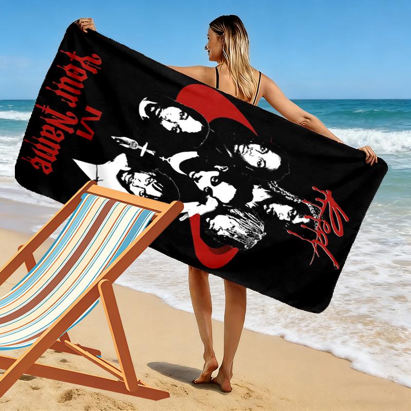 Name Custom Carti Print Beach Towel, Large Soft Quick Dry Towel for Beach Camping Swimming