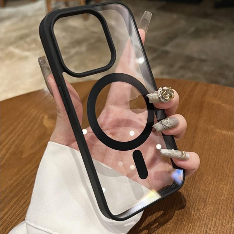 

Luxury Magnetic Wireless Charge For Magsafe Case For iPhone 16 15 14 Plus 13 12 Mini 11 Pro X XR XS Max Soft Bumper Clear Cover For iPhone XS Max сірий колір