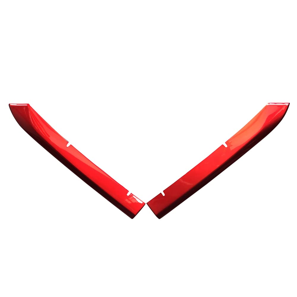 Kinotaka Mazda Seria DK Przedni Grill Zderzak Chrom Czerwona Nakładka Ozdobna Zestaw 2 szt. CX-3 Customowo Zaprojektowany Tuning (Czerwony)