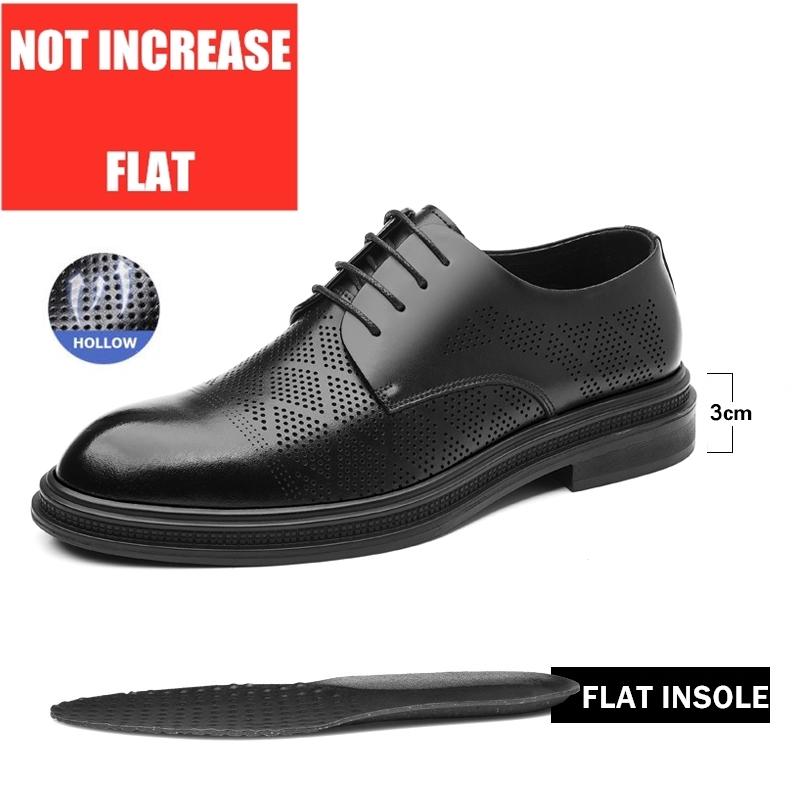 Fashion Hollow Out Elevator Shoes Men Dress Shoes 3/6/8 Cm Formal Shoes Spring/summer Classic Business Luxury Men Oxfords Lift Suit Shoe