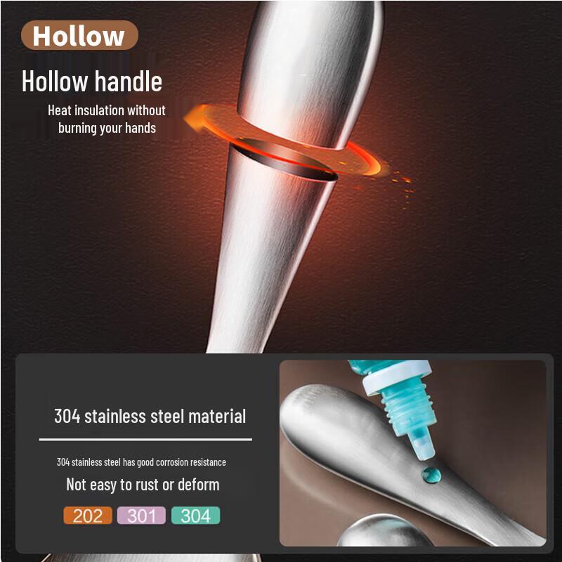 NHZHIW Food-Grade Silicone Serving Spoon with 304 SS Handle