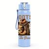 1PC Western Boot Sentimental Phrase 750ml Color Plastic Water Bottle Leakproof Flip Straw Lid For Sports Office Home Use