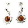 Les Trésors De Lily [N1961] - Silver 'Soleil' Amber Earrings (rhodium-plated) - 23x12 Mm
