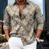 16 colori camicia da uomo di lusso pattern barocco dorato manica lunga alla moda stampa retrò comoda senza stiro taglia grande top