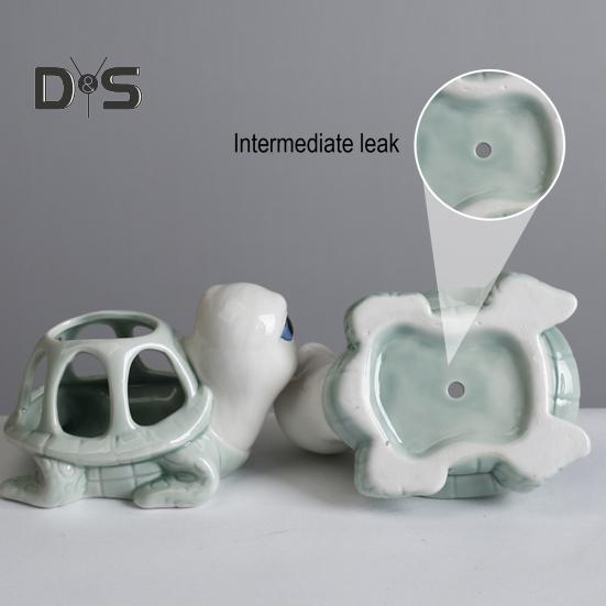 Pflanzgefäß für Sukkulenten in Schildkrötenform, Keramik-Blumentopf in Schildkrötenform, hohler Pflanztopf in Schildkrötenform mit Abflussloch für Kräuter, Sukkulenten und Kakteen