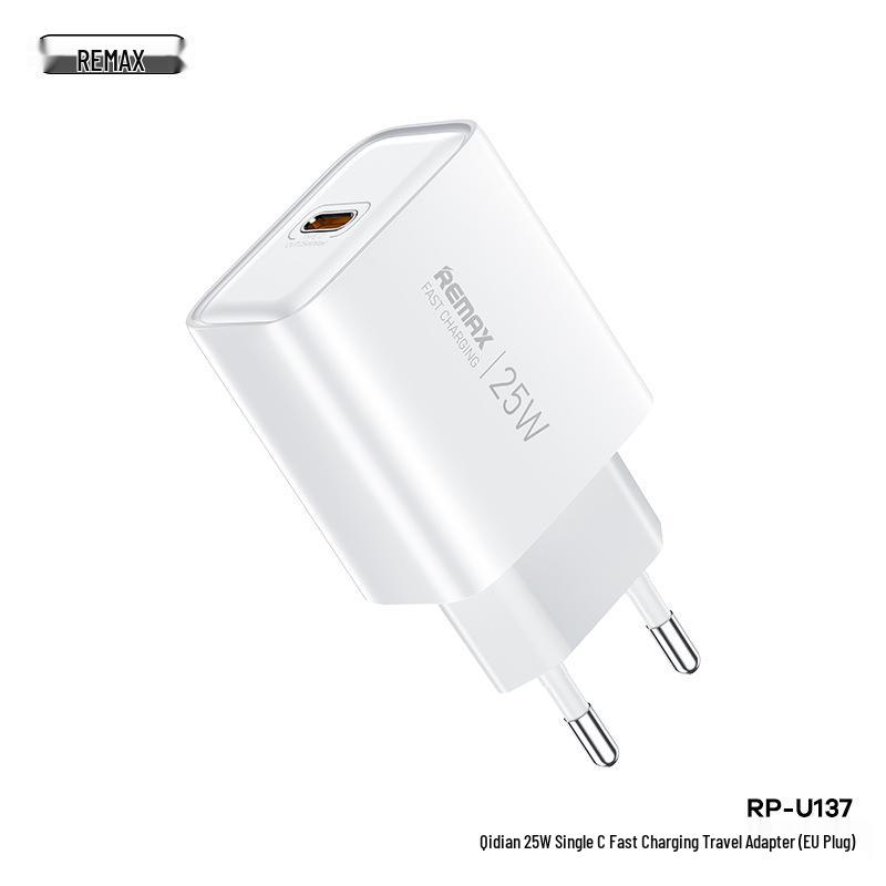 

REMAX QiDi 25W Ultra-Fast USB-C Travel Charger (US/EU/UK) RP-U137 EU білий
