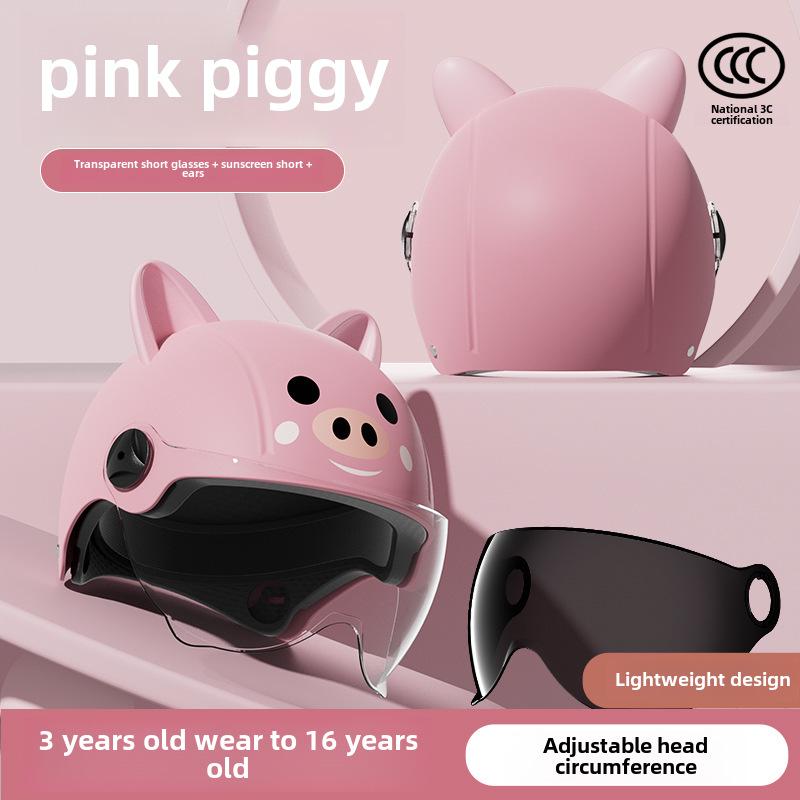 "3C Certified Kids' Winter Motorcycle Safety Helmet - Electric, Warm, Half-Helmet for Boys & Girls"