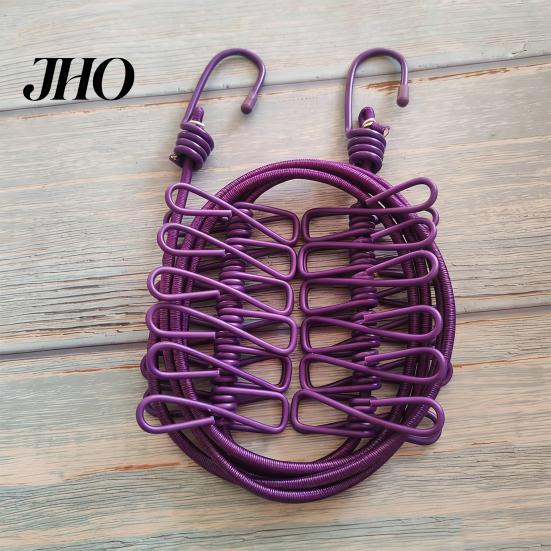 Lightweight Drying Line Portable Clothesline with 12 Clips Heavy Duty Laundry Rope Bathroom Room Indoor Outdoor Camping Travel Clothes