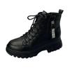 Women's Boots Black Lace Up Platform Ankle Boots Fashion Thick Sole Short S Female Warm Cotton Shoes Winter Snow  2024